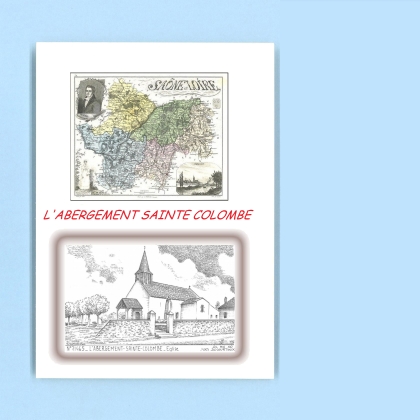 Cartes Postales impression Noir avec dpartement sur la ville de L ABERGEMENT STE COLOMBE Titre : eglise