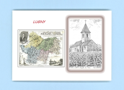 Cartes Postales impression Noir avec dpartement sur la ville de LUGNY Titre : chapelle de fissy