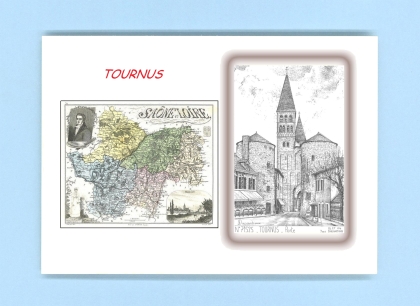 Cartes Postales impression Noir avec dpartement sur la ville de TOURNUS Titre : porte