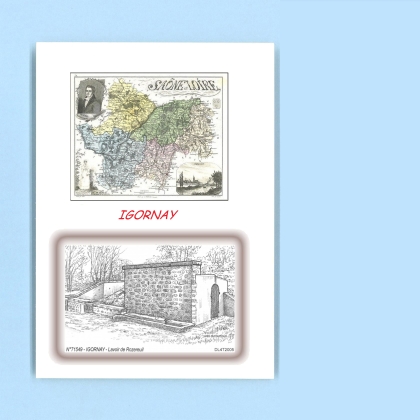Cartes Postales impression Noir avec dpartement sur la ville de IGORNAY Titre : lavoir de rozereuil