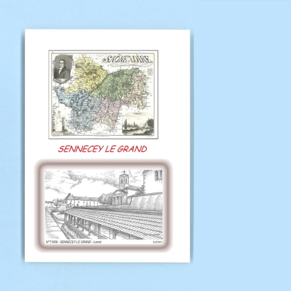 Cartes Postales impression Noir avec dpartement sur la ville de SENNECEY LE GRAND Titre : lavoir