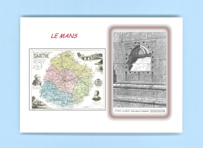 Cartes Postales impression Noir avec dpartement sur la ville de LE MANS Titre : niche dans la cathedrale