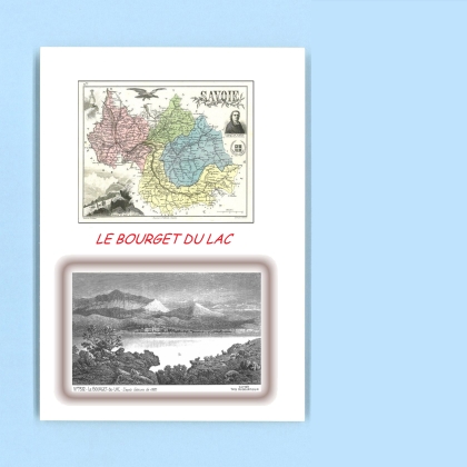Cartes Postales impression Noir avec dpartement sur la ville de LE BOURGET DU LAC Titre : vue