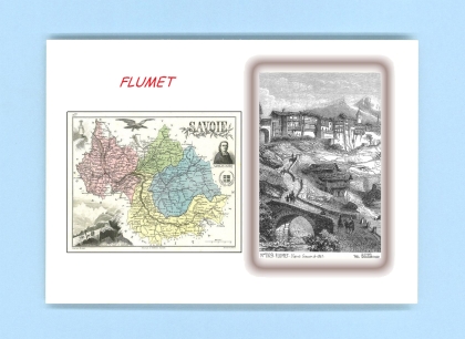 Cartes Postales impression Noir avec dpartement sur la ville de FLUMET Titre : vue
