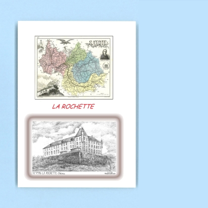 Cartes Postales impression Noir avec dpartement sur la ville de LA ROCHETTE Titre : chateau