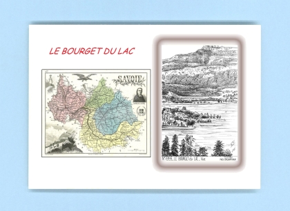 Cartes Postales impression Noir avec dpartement sur la ville de LE BOURGET DU LAC Titre : vue
