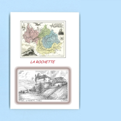 Cartes Postales impression Noir avec dpartement sur la ville de LA ROCHETTE Titre : chateau