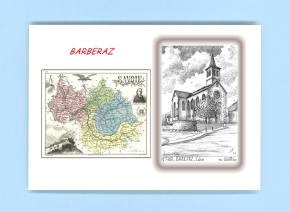 Cartes Postales impression Noir avec dpartement sur la ville de BARBERAZ Titre : eglise