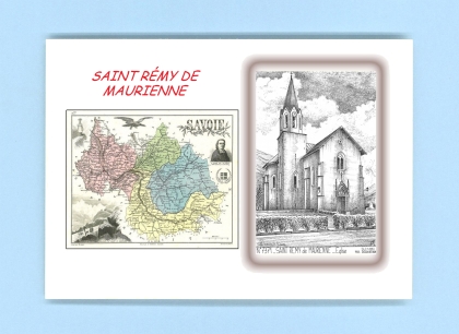 Cartes Postales impression Noir avec dpartement sur la ville de ST REMY DE MAURIENNE Titre : eglise