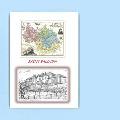 Cartes Postales impression Noir avec dpartement sur la ville de ST BALDOPH Titre : mairie