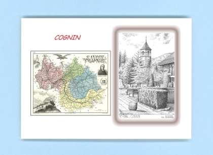 Cartes Postales impression Noir avec dpartement sur la ville de COGNIN Titre : vue