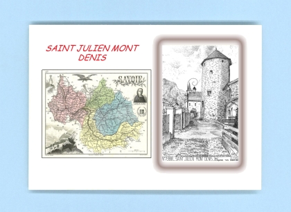 Cartes Postales impression Noir avec dpartement sur la ville de ST JULIEN MONT DENIS Titre : tour octogonale