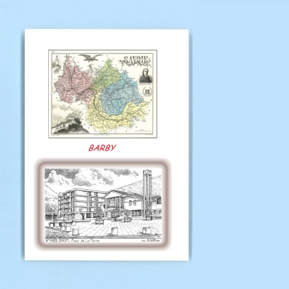 Cartes Postales impression Noir avec dpartement sur la ville de BARBY Titre : place de la mairie