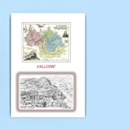 Cartes Postales impression Noir avec dpartement sur la ville de VALLOIRE Titre : vue