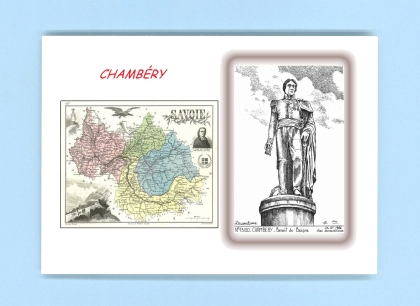Cartes Postales impression Noir avec dpartement sur la ville de CHAMBERY Titre : benoit de boigne