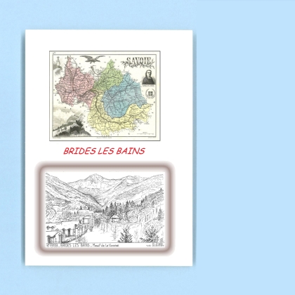 Cartes Postales impression Noir avec dpartement sur la ville de BRIDES LES BAINS Titre : massif de la vanoise