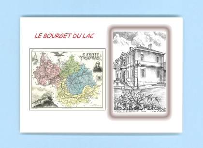 Cartes Postales impression Noir avec dpartement sur la ville de LE BOURGET DU LAC Titre : mairie