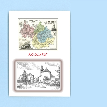 Cartes Postales impression Noir avec dpartement sur la ville de NOVALAISE Titre : vue