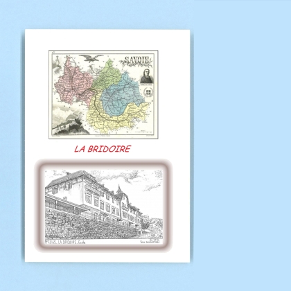 Cartes Postales impression Noir avec dpartement sur la ville de LA BRIDOIRE Titre : ecole
