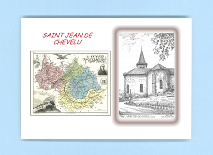 Cartes Postales impression Noir avec dpartement sur la ville de ST JEAN DE CHEVELU Titre : eglise