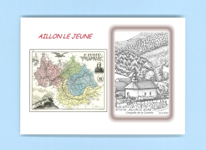 Cartes Postales impression Noir avec dpartement sur la ville de AILLON LE JEUNE Titre : chapelle de la correrie