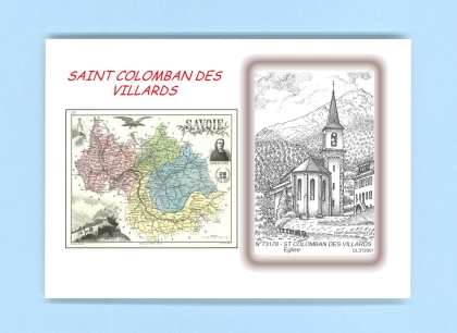 Cartes Postales impression Noir avec dpartement sur la ville de ST COLOMBAN DES VILLARDS Titre : eglise
