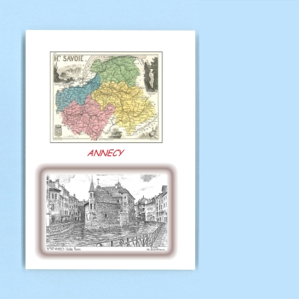 Cartes Postales impression Noir avec dpartement sur la ville de ANNECY Titre : vieilles prisons