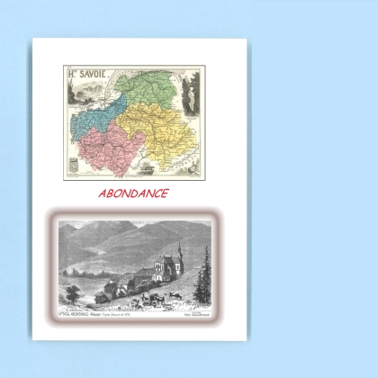 Cartes Postales impression Noir avec dpartement sur la ville de ABONDANCE Titre : abbaye