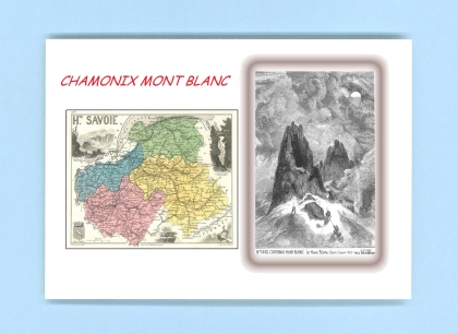 Cartes Postales impression Noir avec dpartement sur la ville de CHAMONIX MONT BLANC Titre : mont blanc
