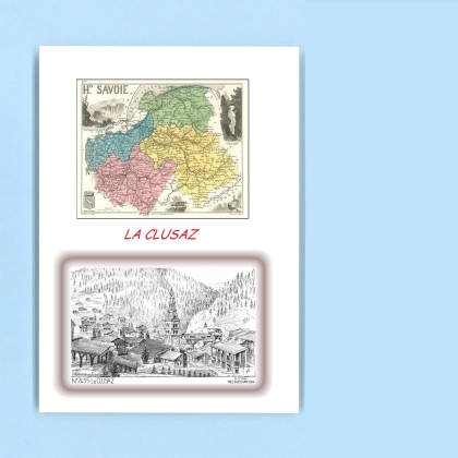 Cartes Postales impression Noir avec dpartement sur la ville de LA CLUSAZ Titre : vue
