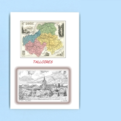 Cartes Postales impression Noir avec dpartement sur la ville de TALLOIRES Titre : vue