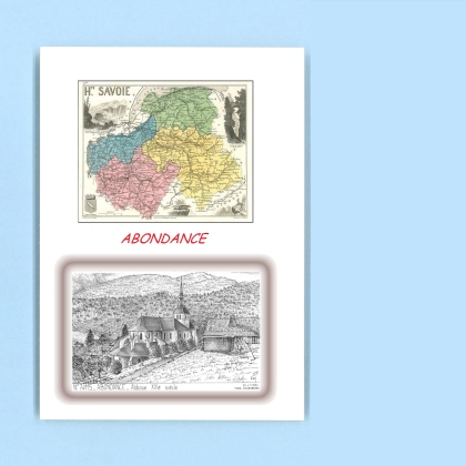 Cartes Postales impression Noir avec dpartement sur la ville de ABONDANCE Titre : abbaye XIVe siecle