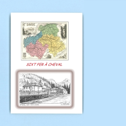 Cartes Postales impression Noir avec dpartement sur la ville de SIXT FER A CHEVAL Titre : vue