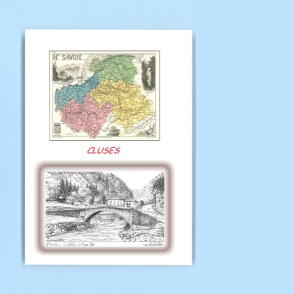 Cartes Postales impression Noir avec dpartement sur la ville de CLUSES Titre : le vieux pont