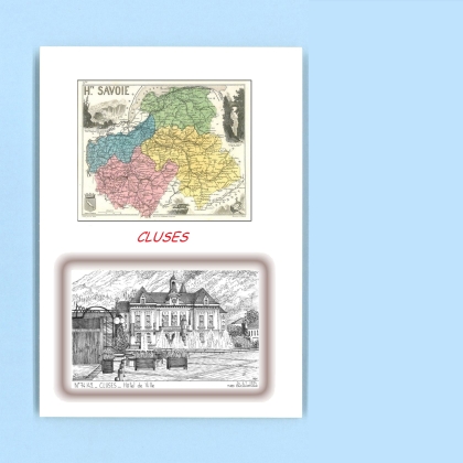 Cartes Postales impression Noir avec dpartement sur la ville de CLUSES Titre : hotel de ville