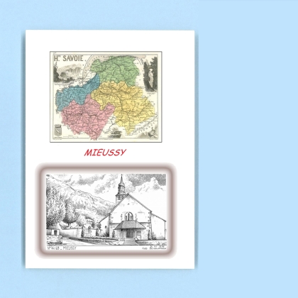Cartes Postales impression Noir avec dpartement sur la ville de MIEUSSY Titre : vue