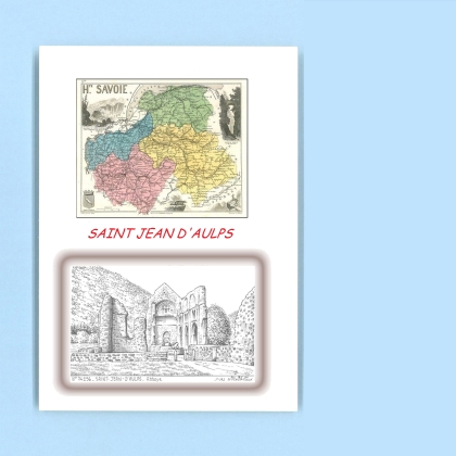 Cartes Postales impression Noir avec dpartement sur la ville de ST JEAN D AULPS Titre : abbaye