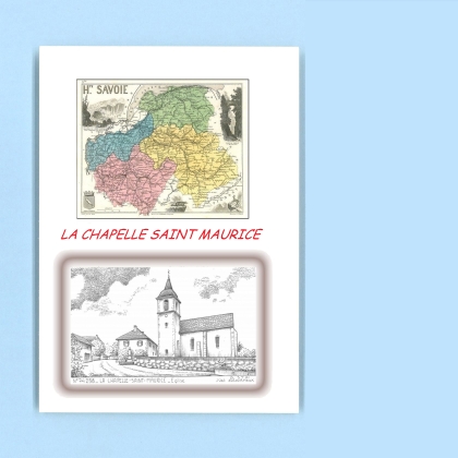 Cartes Postales impression Noir avec dpartement sur la ville de LA CHAPELLE ST MAURICE Titre : eglise