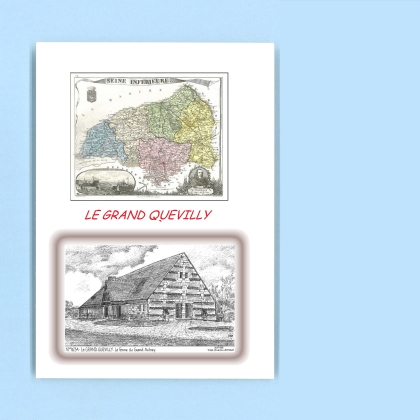 Cartes Postales impression Noir avec dpartement sur la ville de LE GRAND QUEVILLY Titre : ferme du grand aulnay