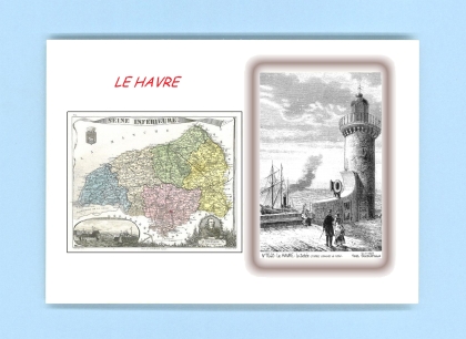 Cartes Postales impression Noir avec dpartement sur la ville de LE HAVRE Titre : la jetee