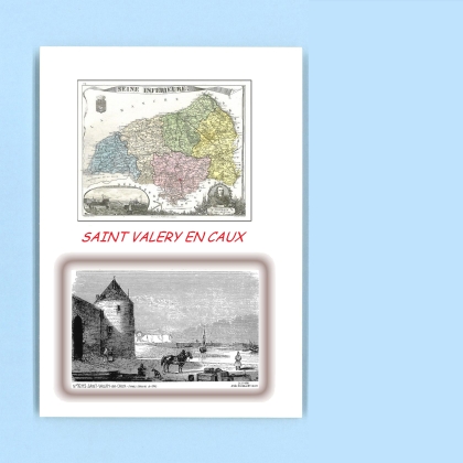 Cartes Postales impression Noir avec dpartement sur la ville de ST VALERY EN CAUX Titre : vue