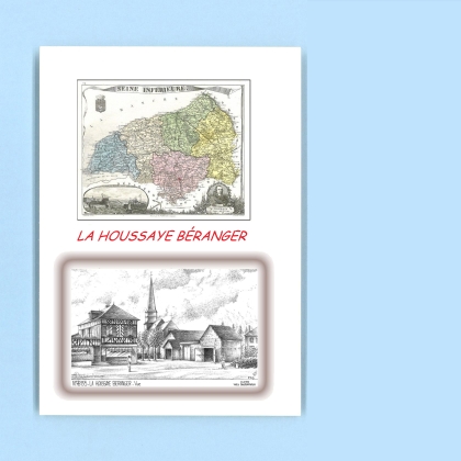 Cartes Postales impression Noir avec dpartement sur la ville de LA HOUSSAYE BERANGER Titre : vue