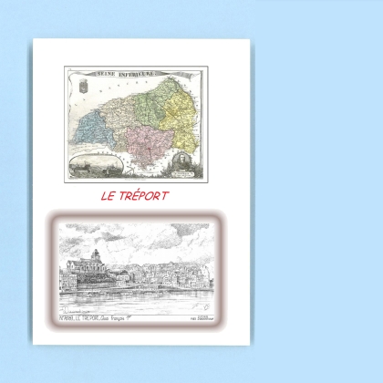 Cartes Postales impression Noir avec dpartement sur la ville de LE TREPORT Titre : quai francois 1er