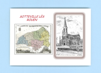 Cartes Postales impression Noir avec dpartement sur la ville de SOTTEVILLE LES ROUEN Titre : eglise de l assomption