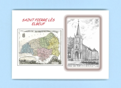 Cartes Postales impression Noir avec dpartement sur la ville de ST PIERRE LES ELBEUF Titre : eglise st pierre de lieroult