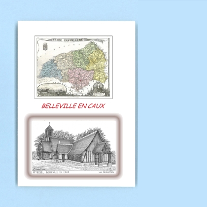 Cartes Postales impression Noir avec dpartement sur la ville de BELLEVILLE EN CAUX Titre : vue