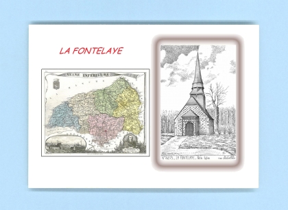 Cartes Postales impression Noir avec dpartement sur la ville de LA FONTELAYE Titre : petite eglise