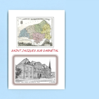 Cartes Postales impression Noir avec dpartement sur la ville de ST JACQUES SUR DARNETAL Titre : mairie