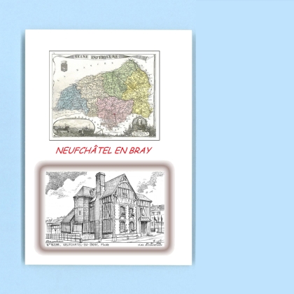 Cartes Postales impression Noir avec dpartement sur la ville de NEUFCHATEL EN BRAY Titre : musee