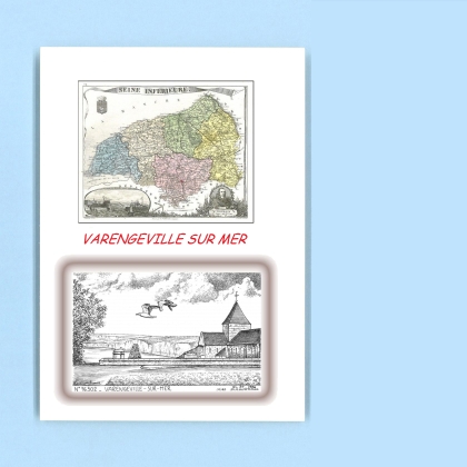 Cartes Postales impression Noir avec dpartement sur la ville de VARENGEVILLE SUR MER Titre : vue